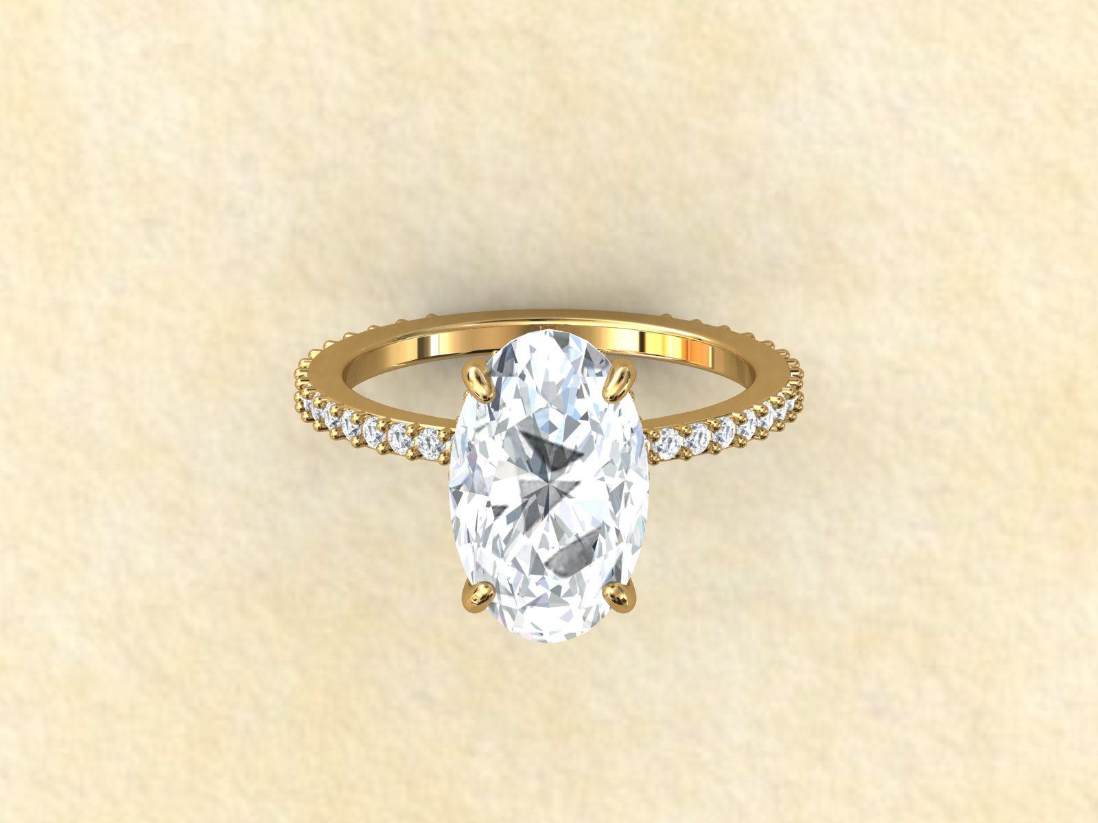 Hidden Halo 7.5 ctw Oval Cut Wedding Ring/ Moissanite Engagement Ring