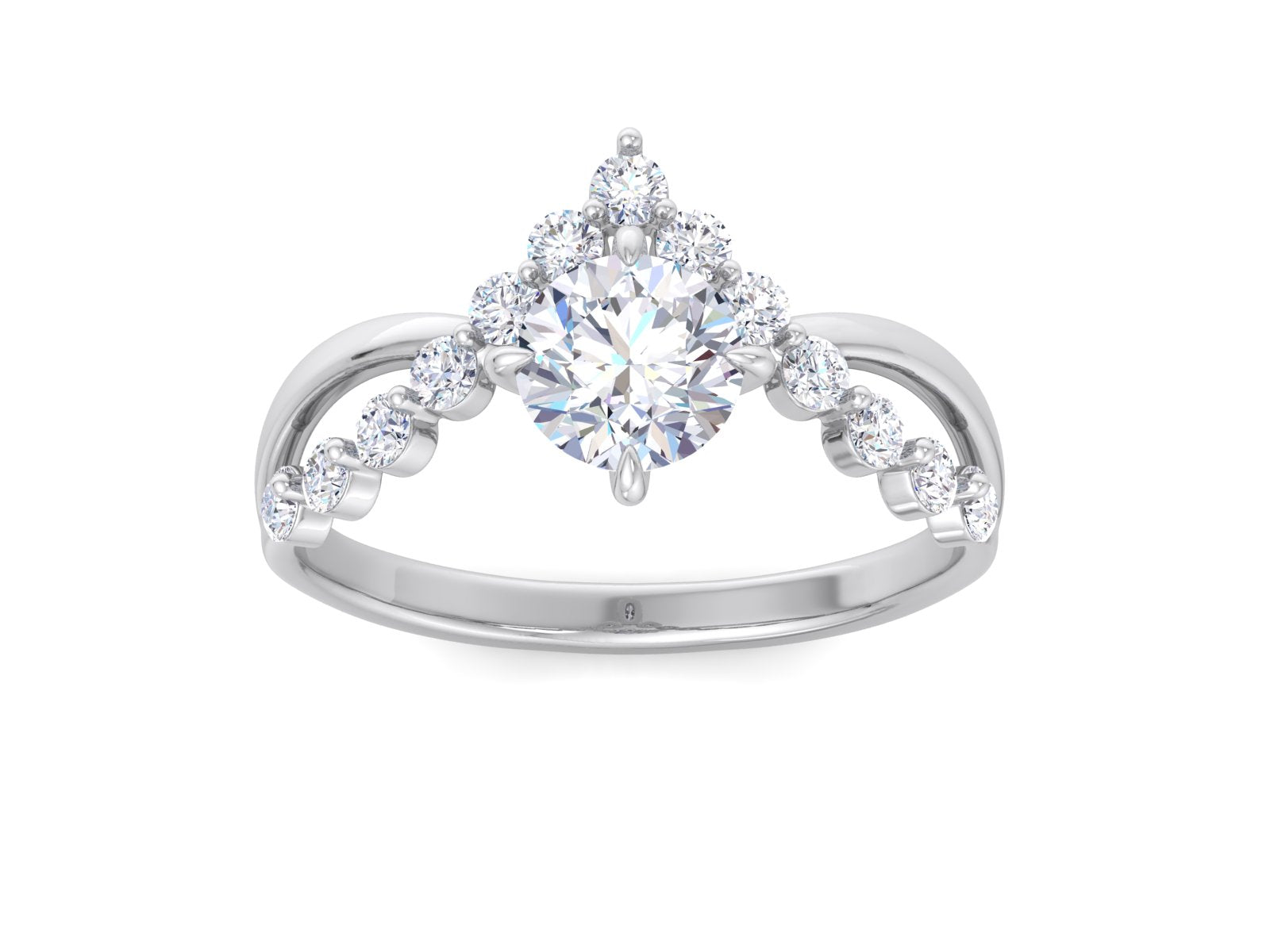 1CT Round Cut Moissanite Wedding Bridal Ring