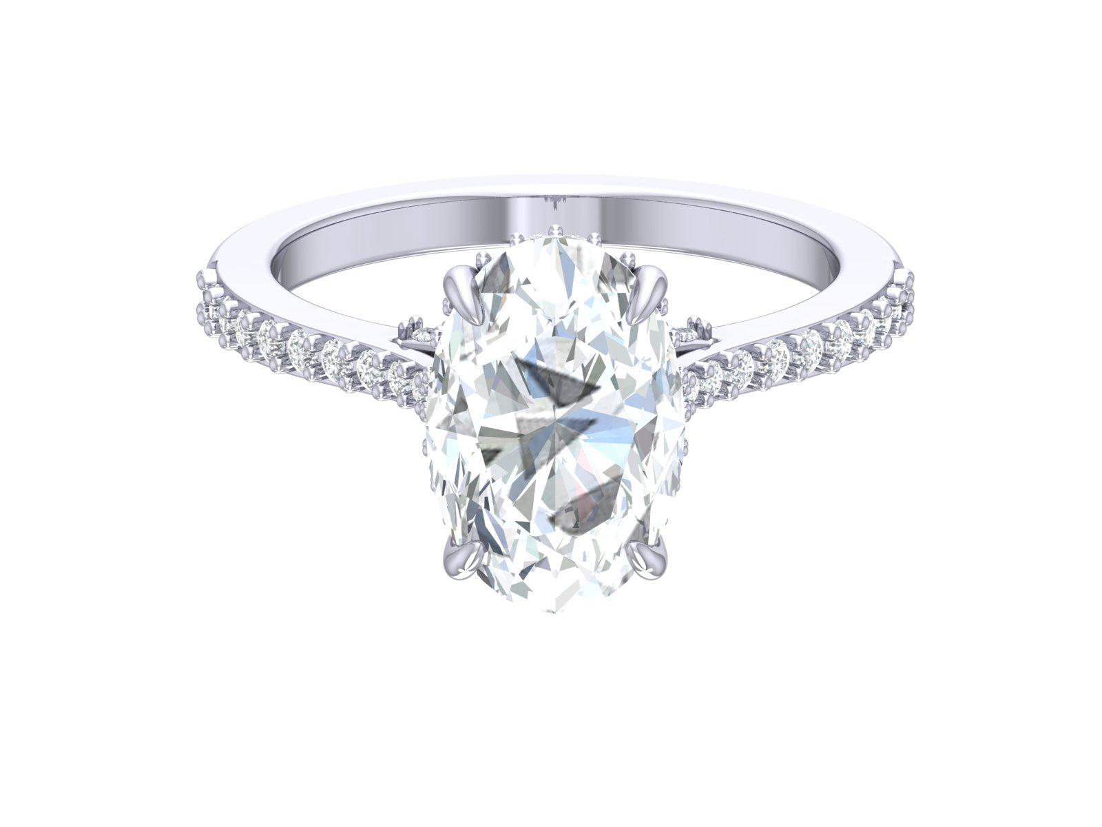 3 ct oval moissanite engagement ring