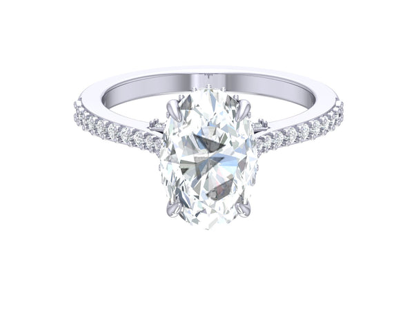3 ct oval moissanite engagement ring