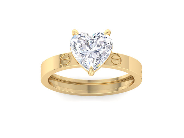 2.50ct Heart Engagement Ring /Heart Shaped Moissanite Ring
