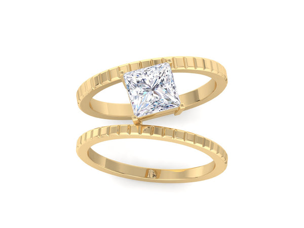 1.60 CT Princess Cut Lab Diamond Engagement Ring