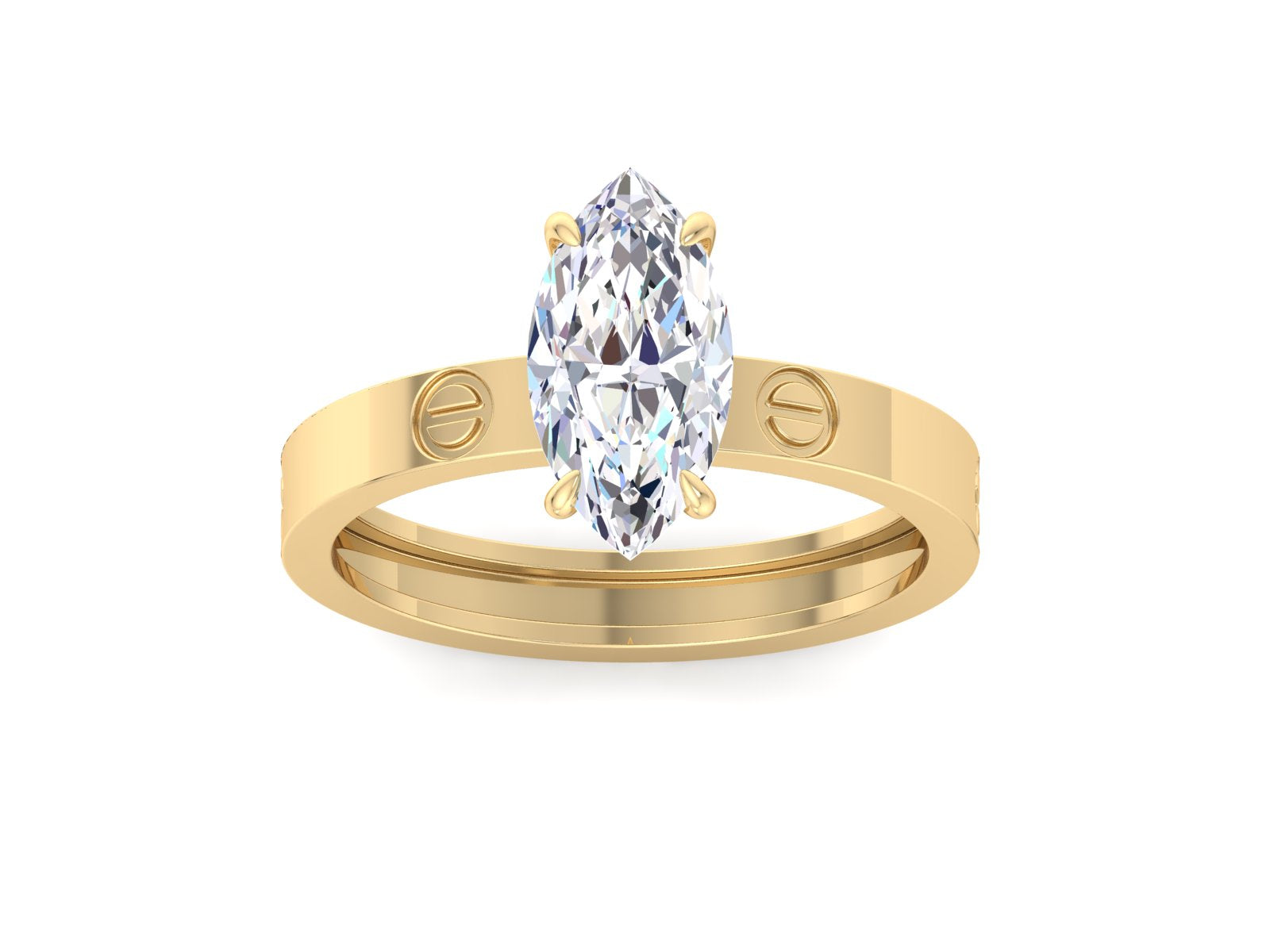1.50 CT Marquise Moissanite Engagement Ring
