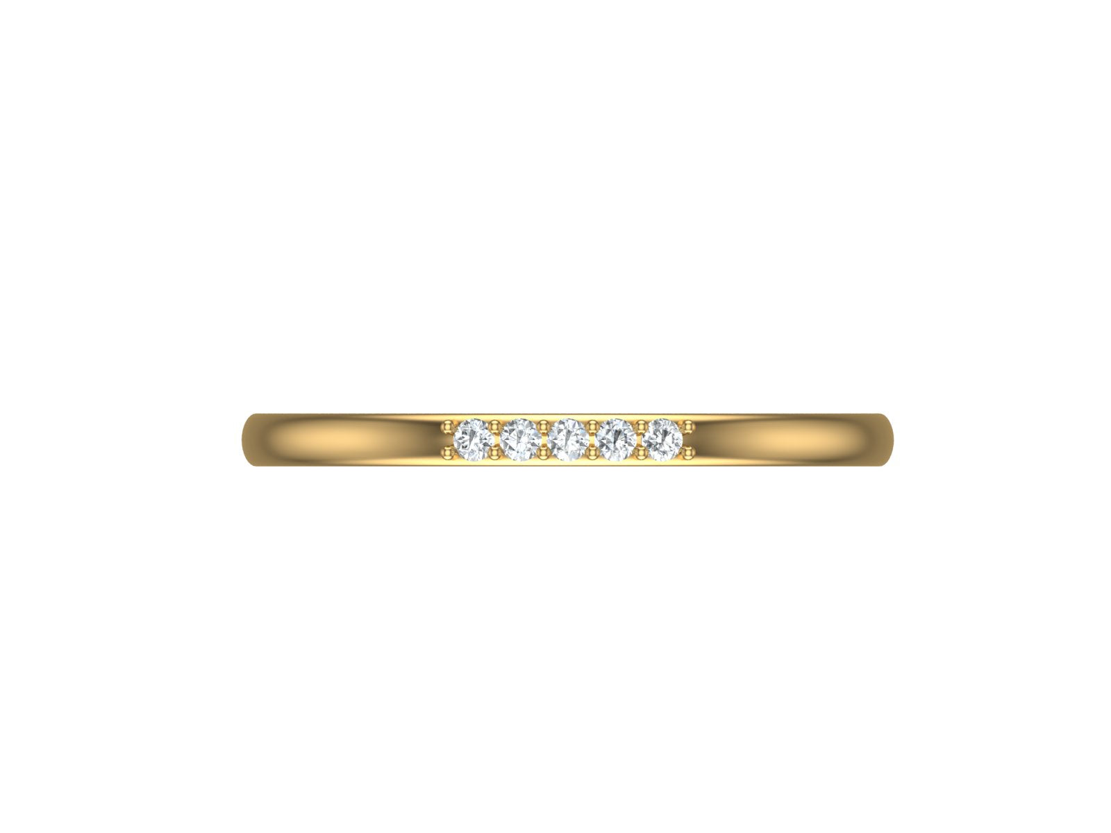 Moissanite Eternity Band - Vintage Solid 14K Yellow Gold Stacking Band