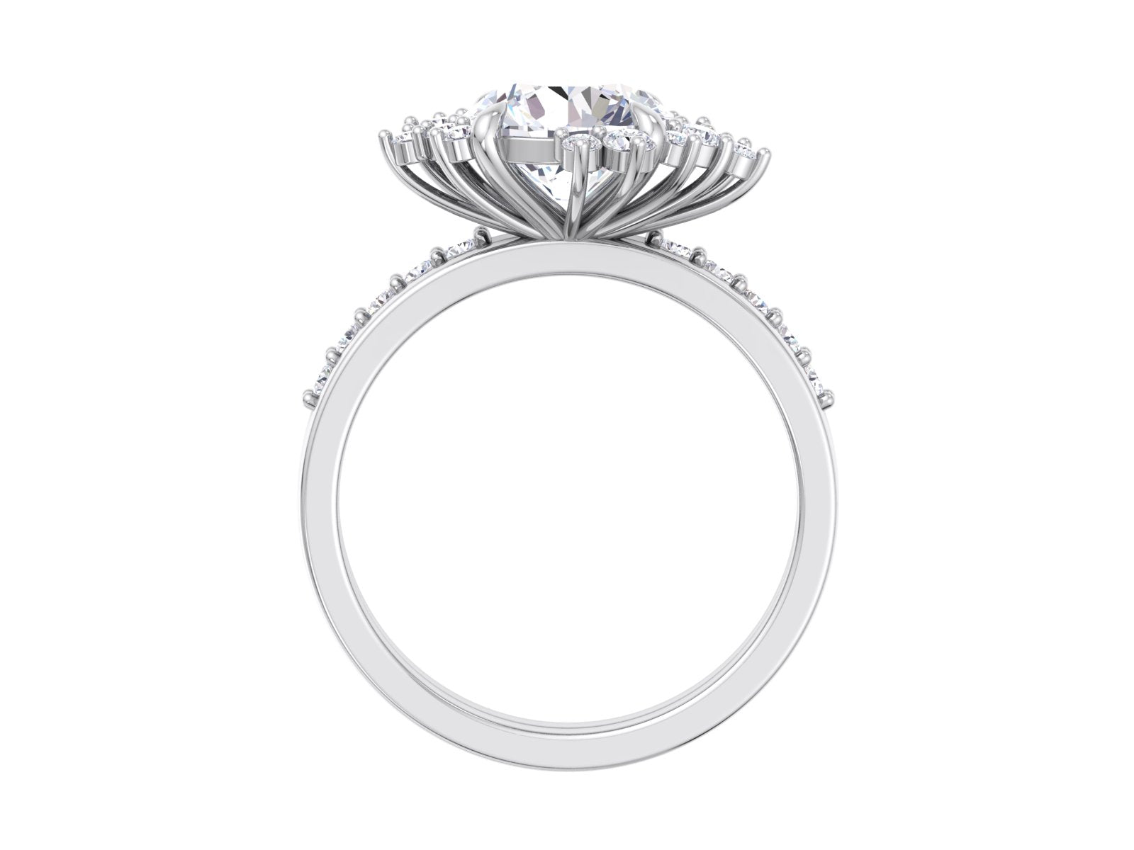 2.00 Ct Round Cut Cluster Engagement Ring