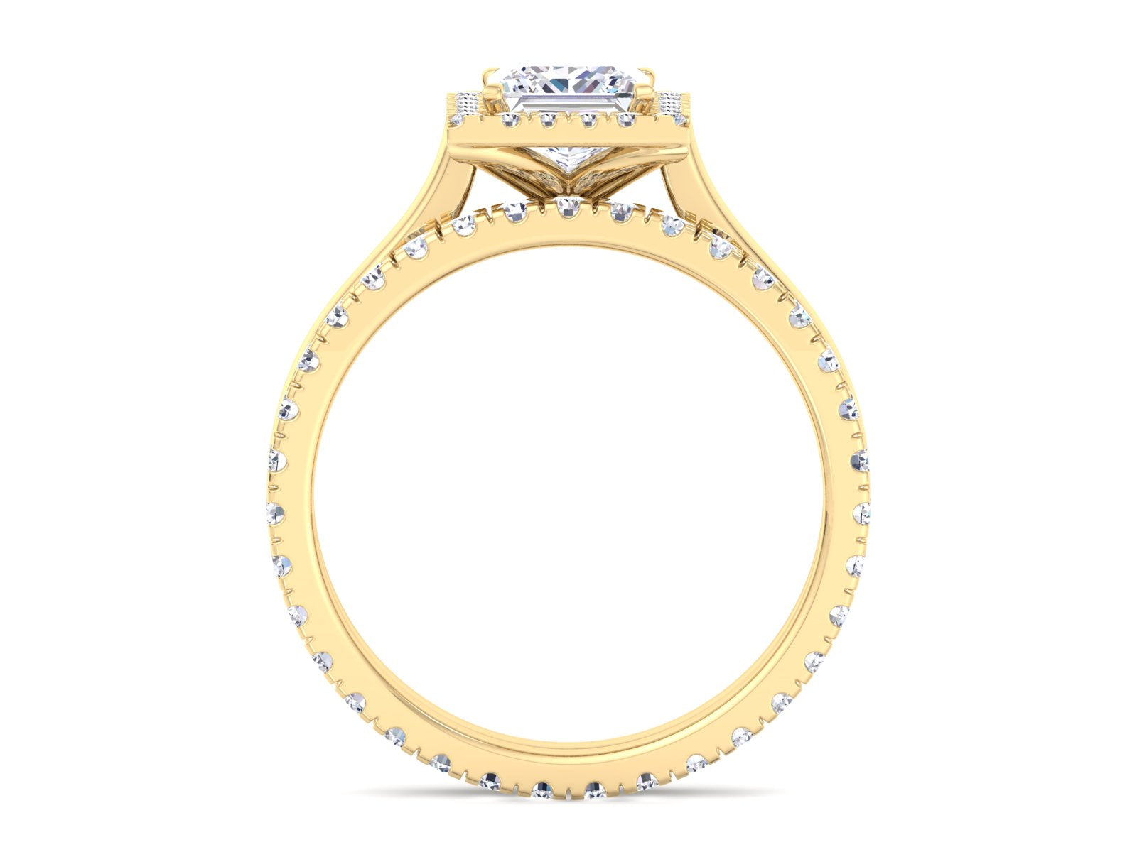 1.00ct princess cut moissanite engagement ring set