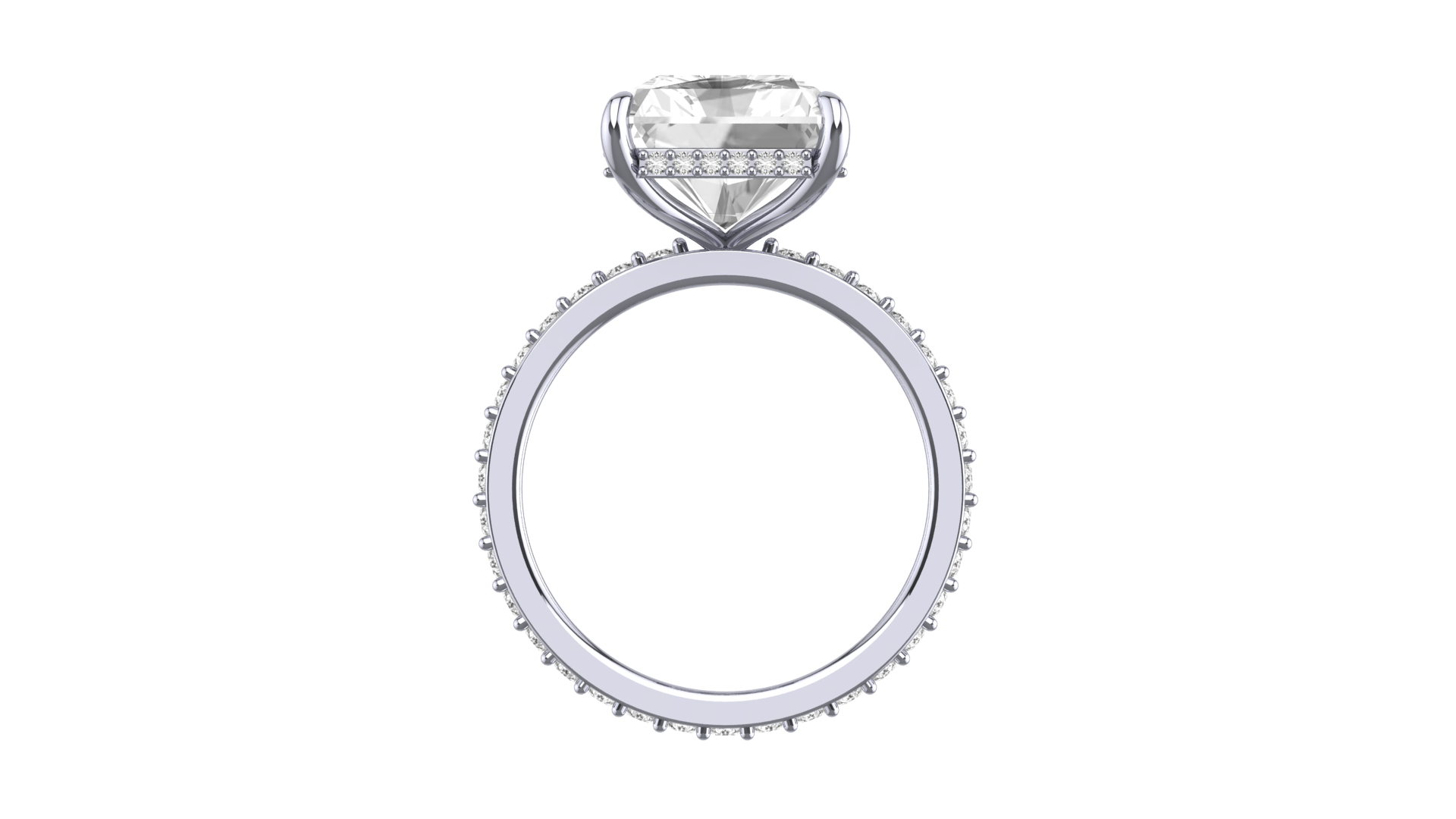 8 Carat Moissanite Radiant Cut Engagement Ring