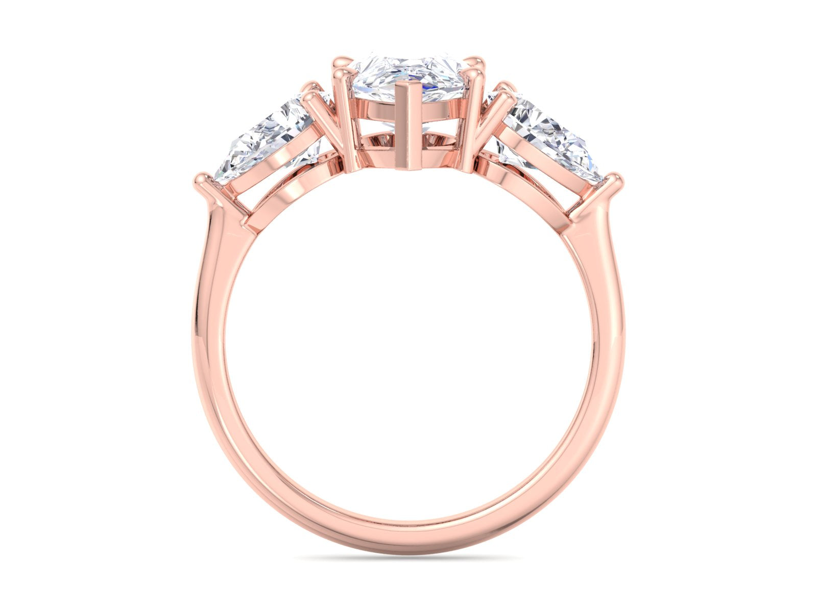 2.50 ctw Pear Lab Grown Diamond Three Stone Engagement Ring