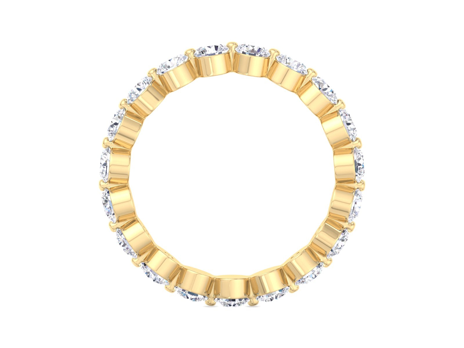 2.05(3 mm)CT Lab Grown Diamond Wedding Band Round Cut Ring