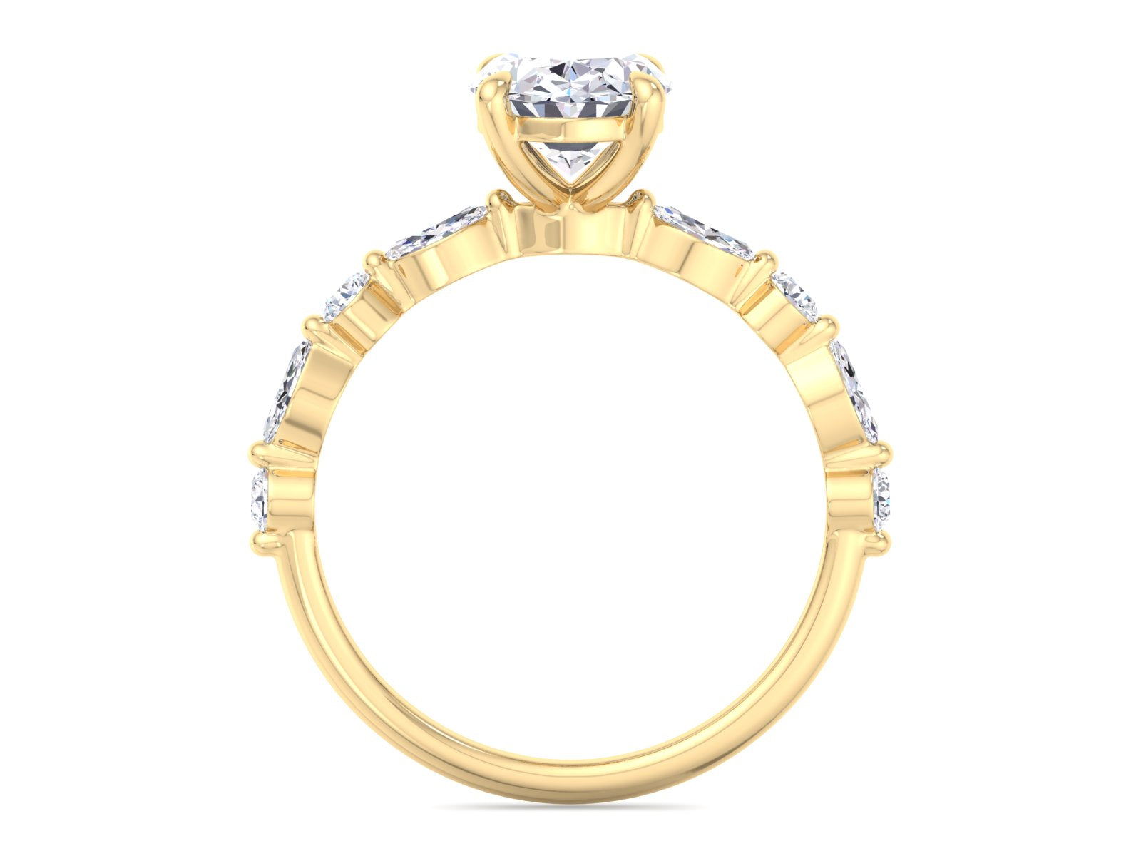 2.00ct Oval Cut Moissanite Engagement Ring 14K Solid Gold Ring