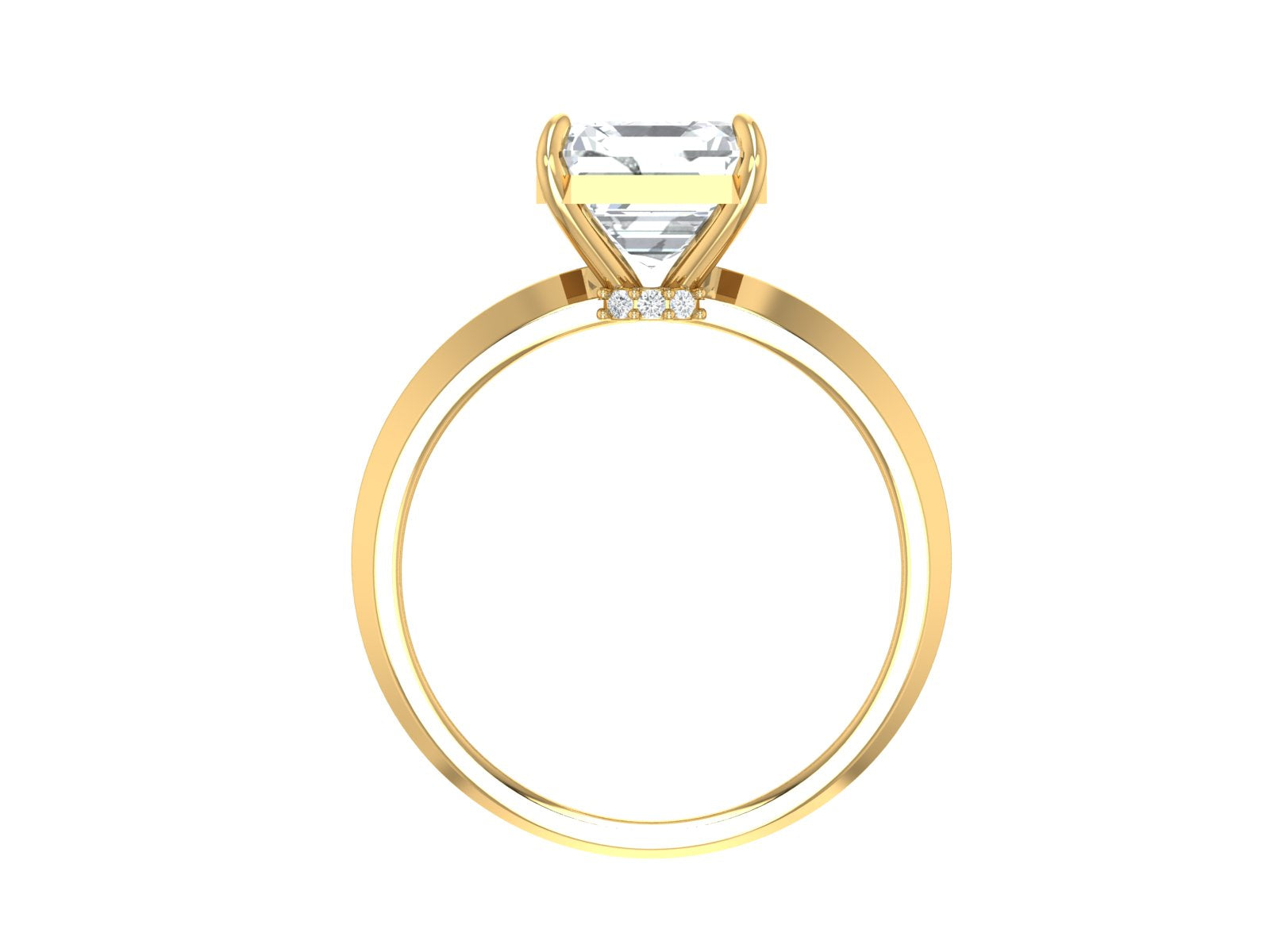 IGI CERTIFIED F/VVS1 3ct Asscher Cut Lab Created Diamond Engagement Ring