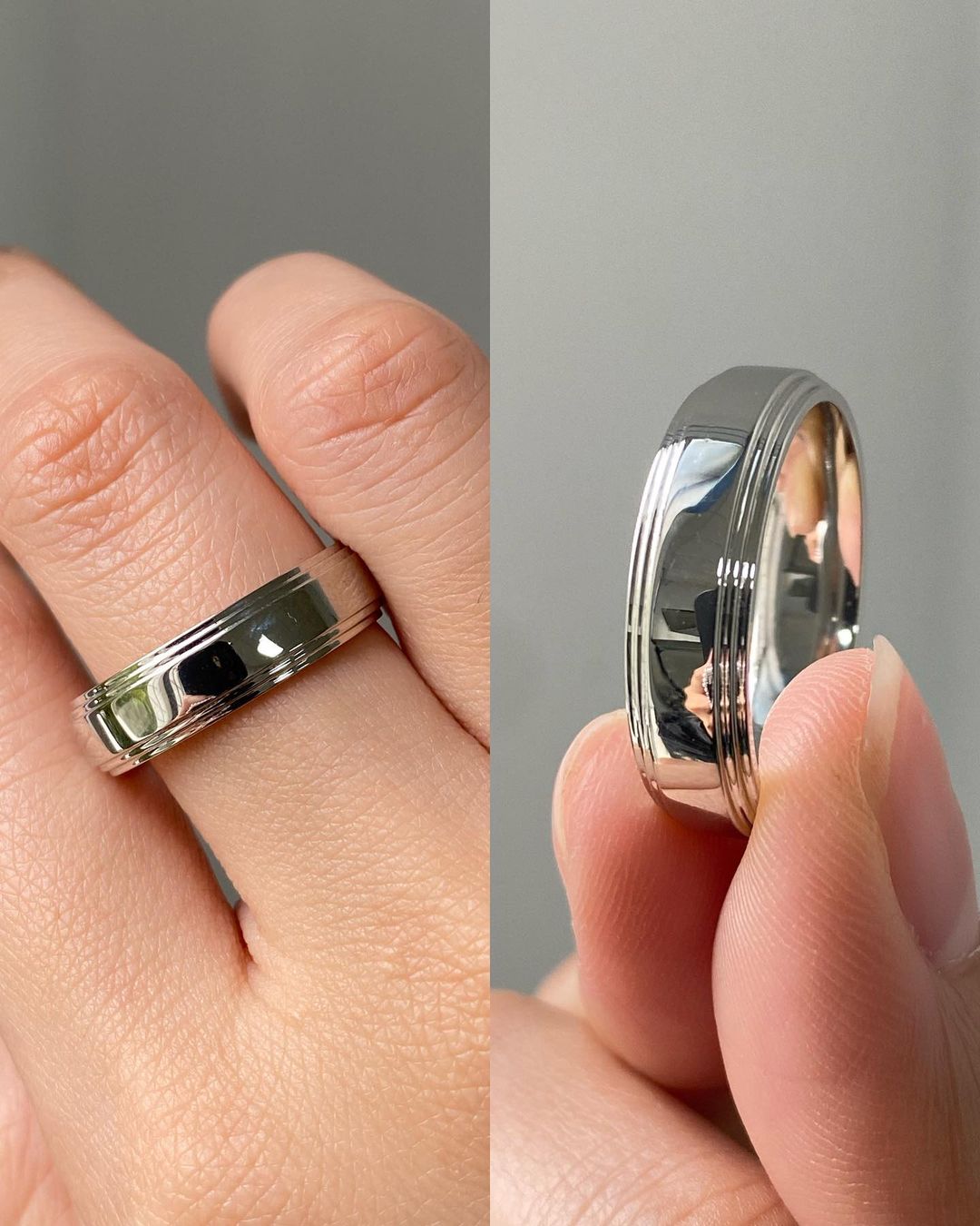 14K White Gold Ring For Men Wedding Gift