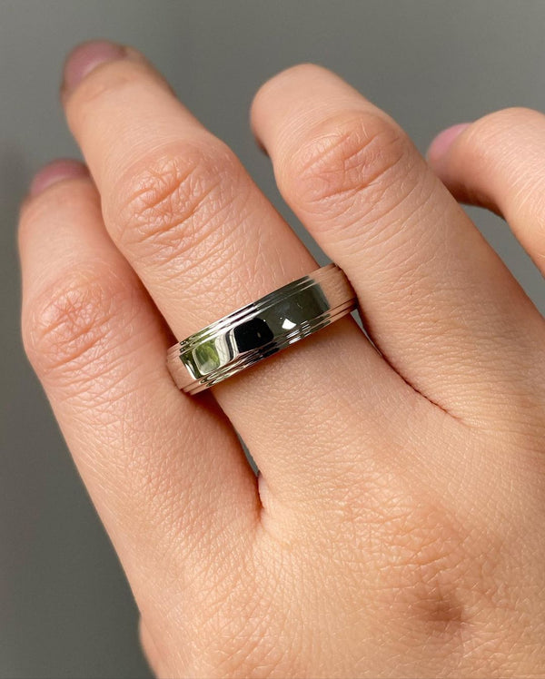 14K White Gold Ring For Men Wedding Gift