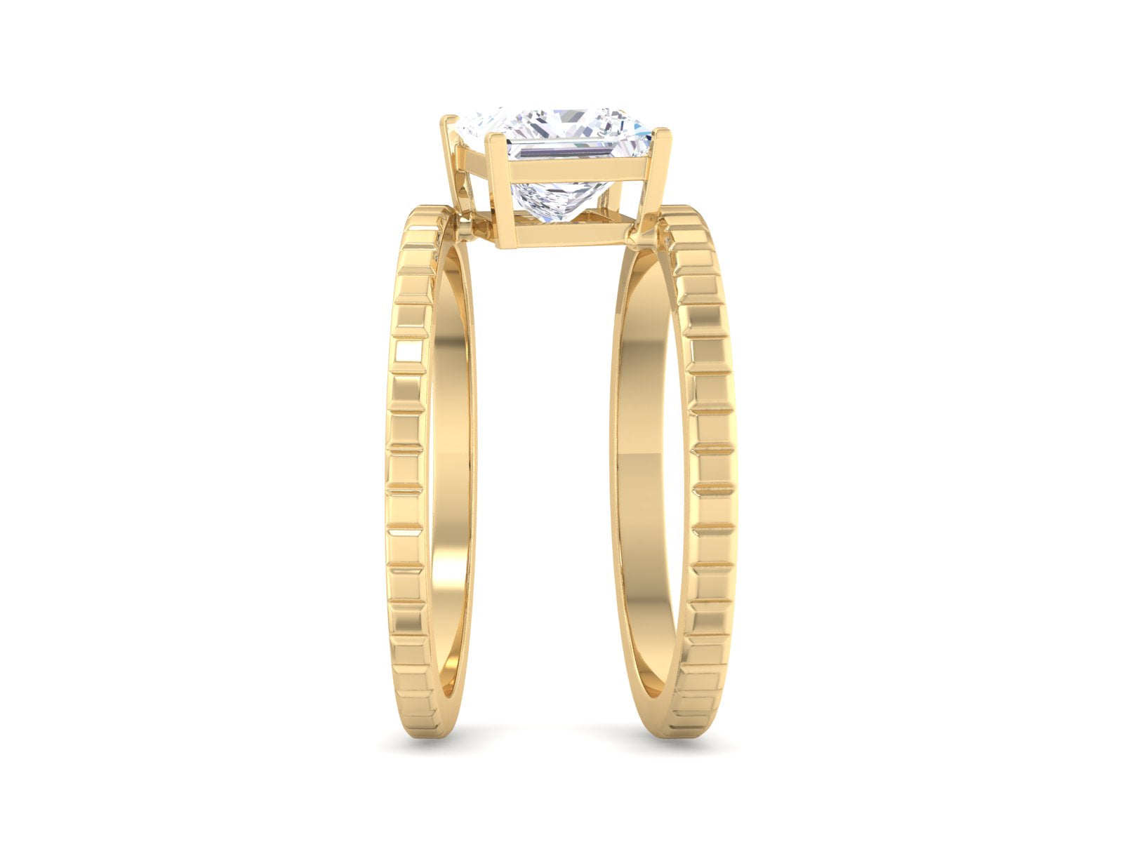1.60 CT Princess Cut Lab Diamond Engagement Ring