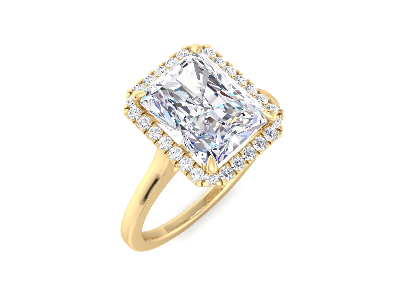 2.60CT Radiant Cut Lab Grown Diamond Engagement Ring