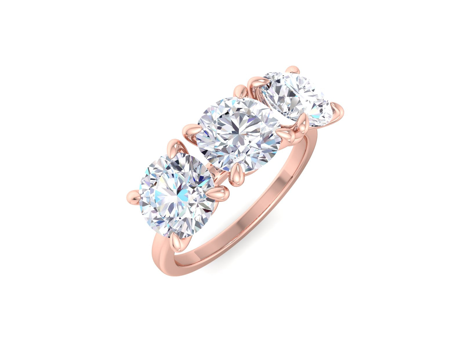 3.90ct Three Stone Diamond Engagement Ring