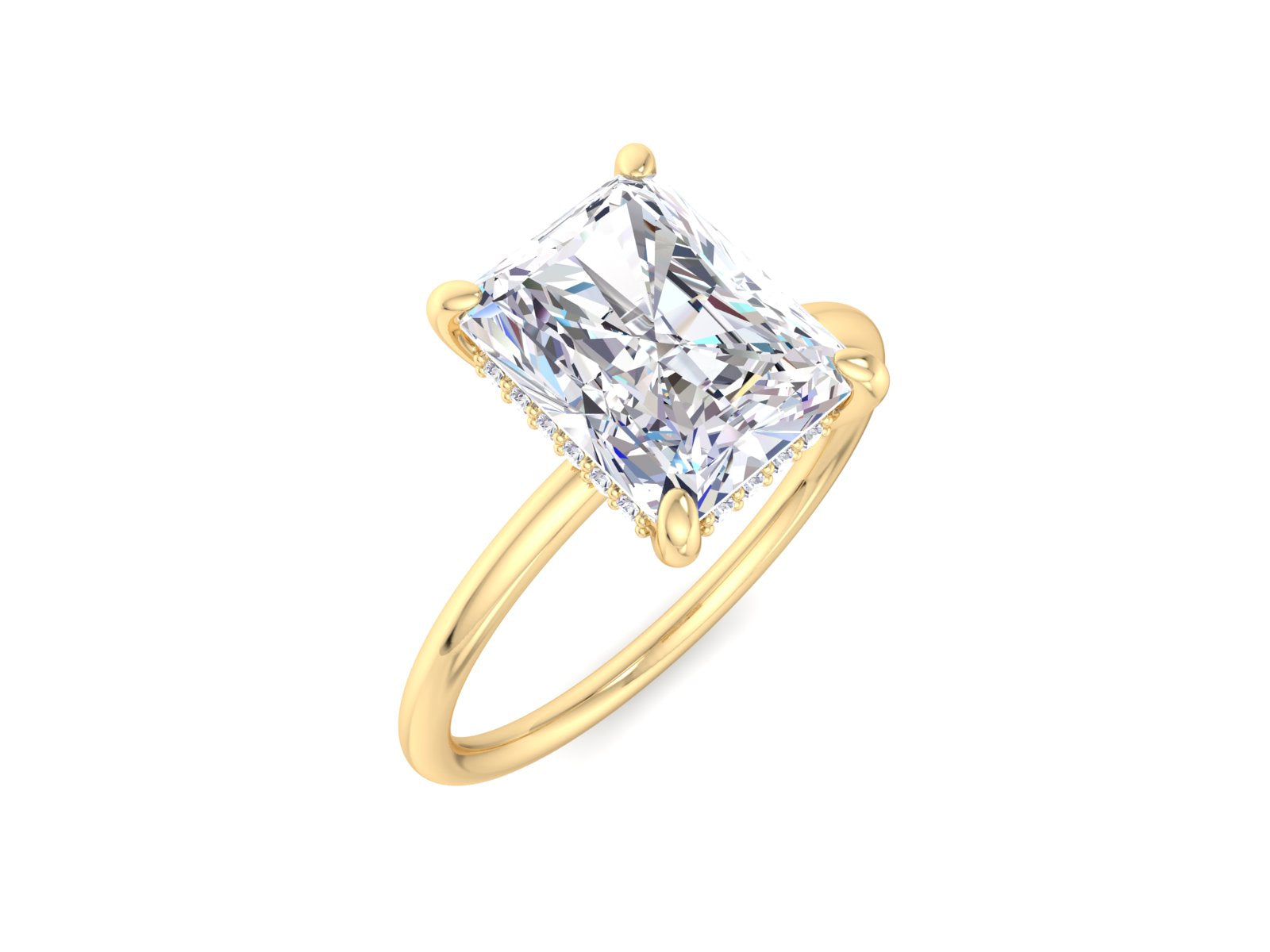 IGI Certified 2.50Ct F VVS1 18K White Gold Radiant Diamond Engagement Ring