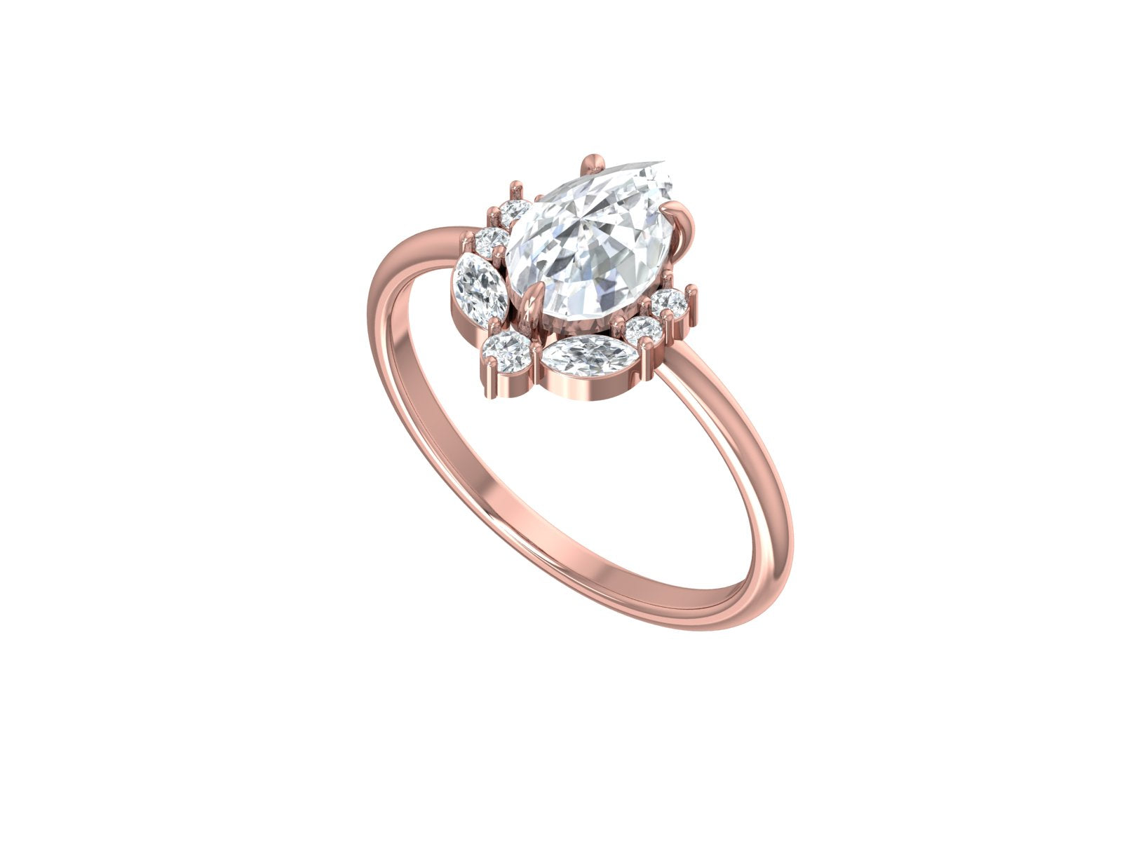 Pear shaped Lab Grown engagement ring