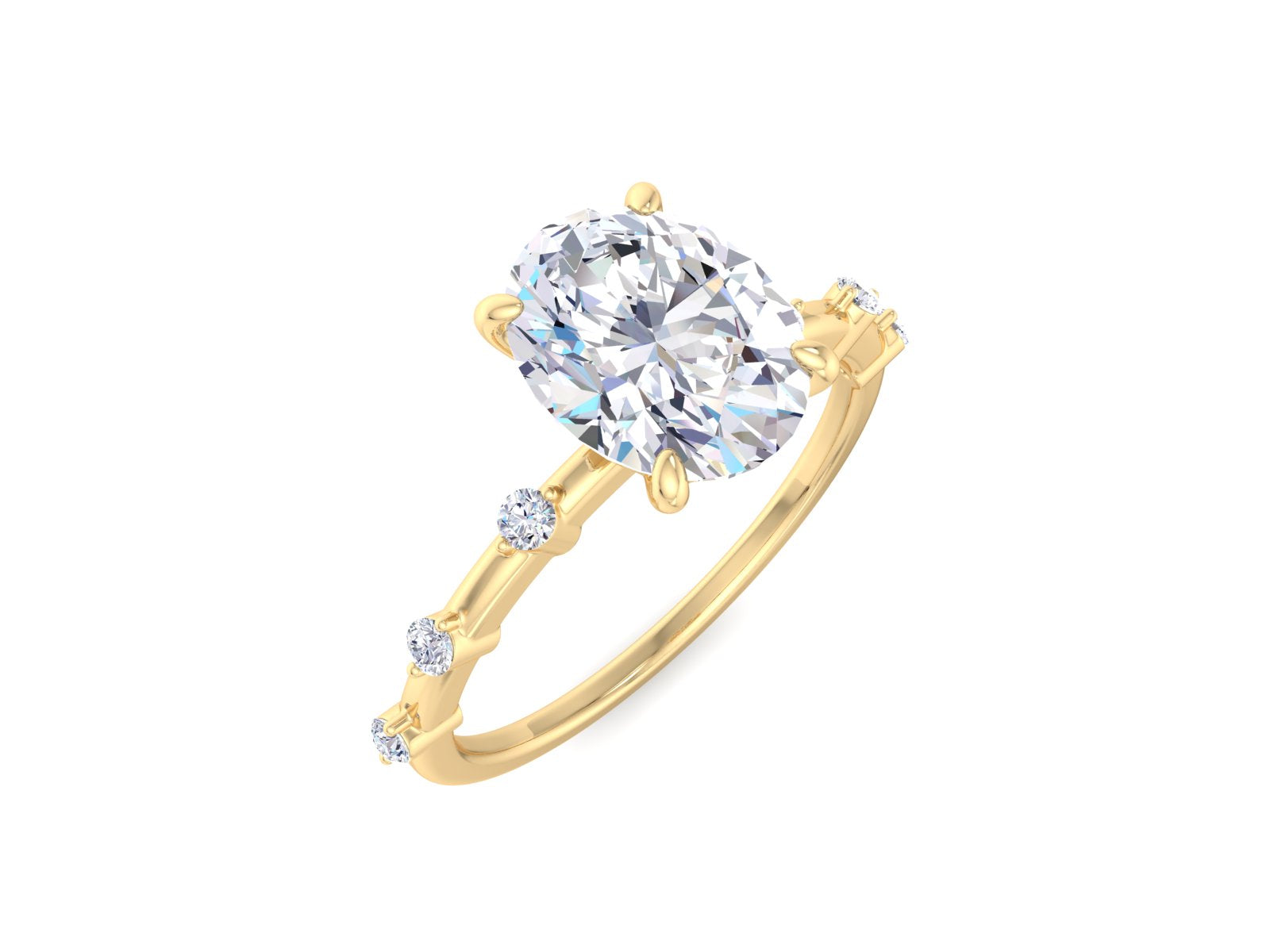 IGI CERTIFIED 2.00 Ct Oval Cut Lab Diamond Engagement Ring