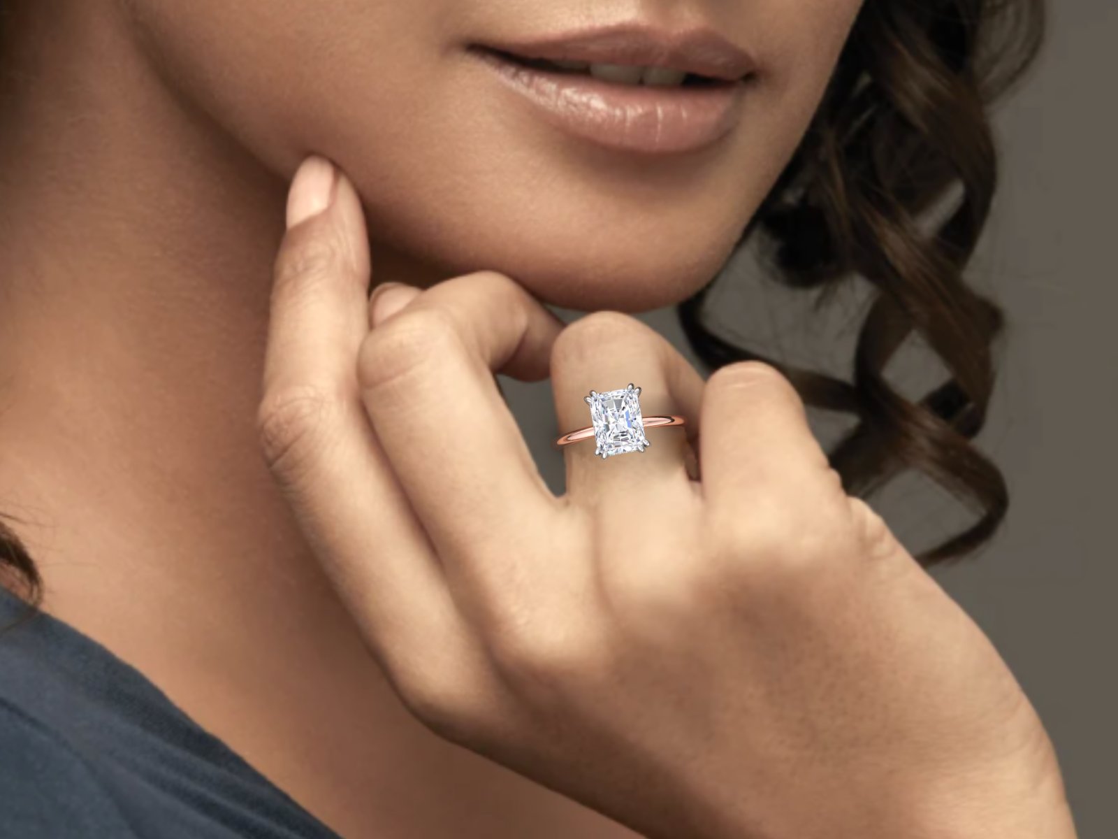 2.60Carat Radiant Cut Lab Grown CVD Diamond Ring