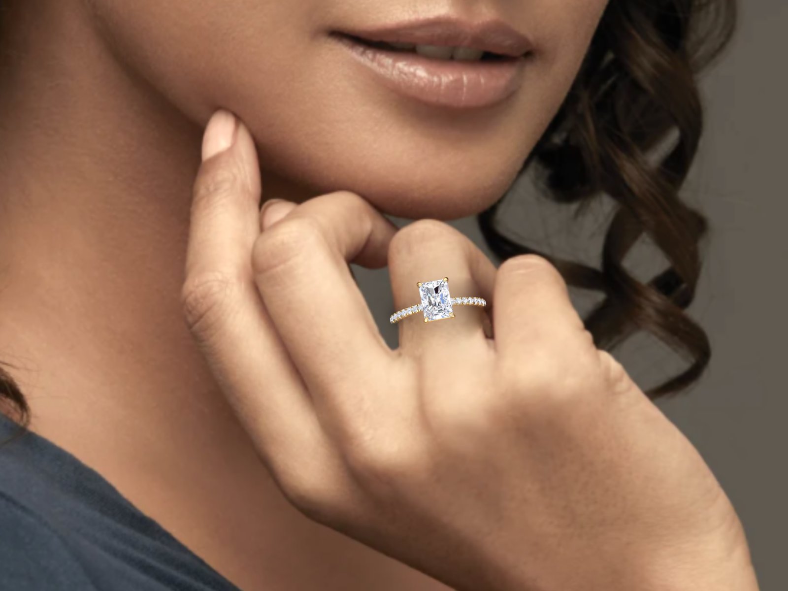 1.70 Carat Radiant Cut Lab Grown CVD Diamond Ring