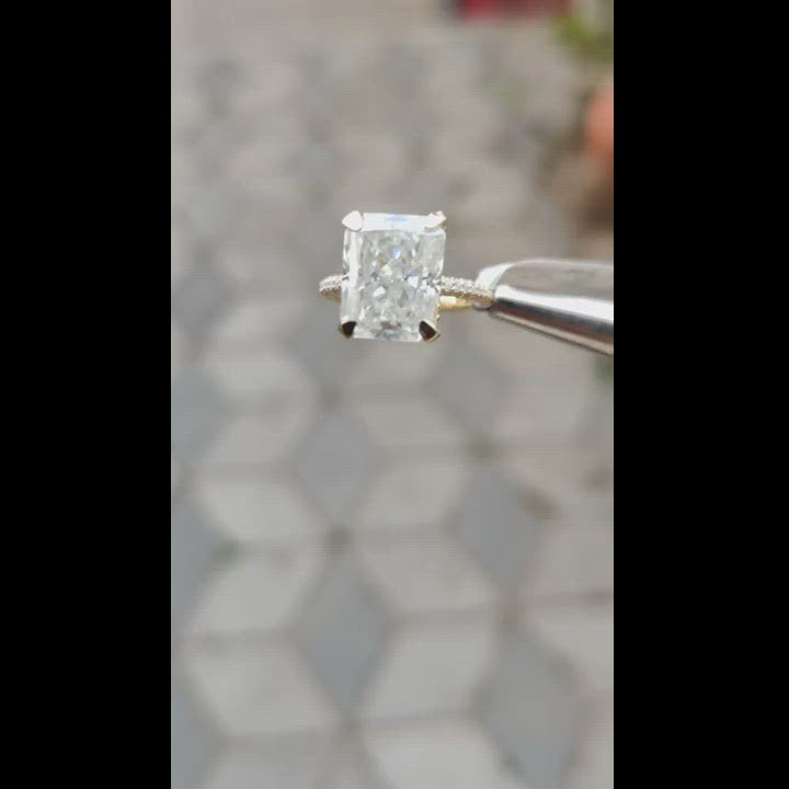 5.00ct Radiant cut Moissanite Engagement ring