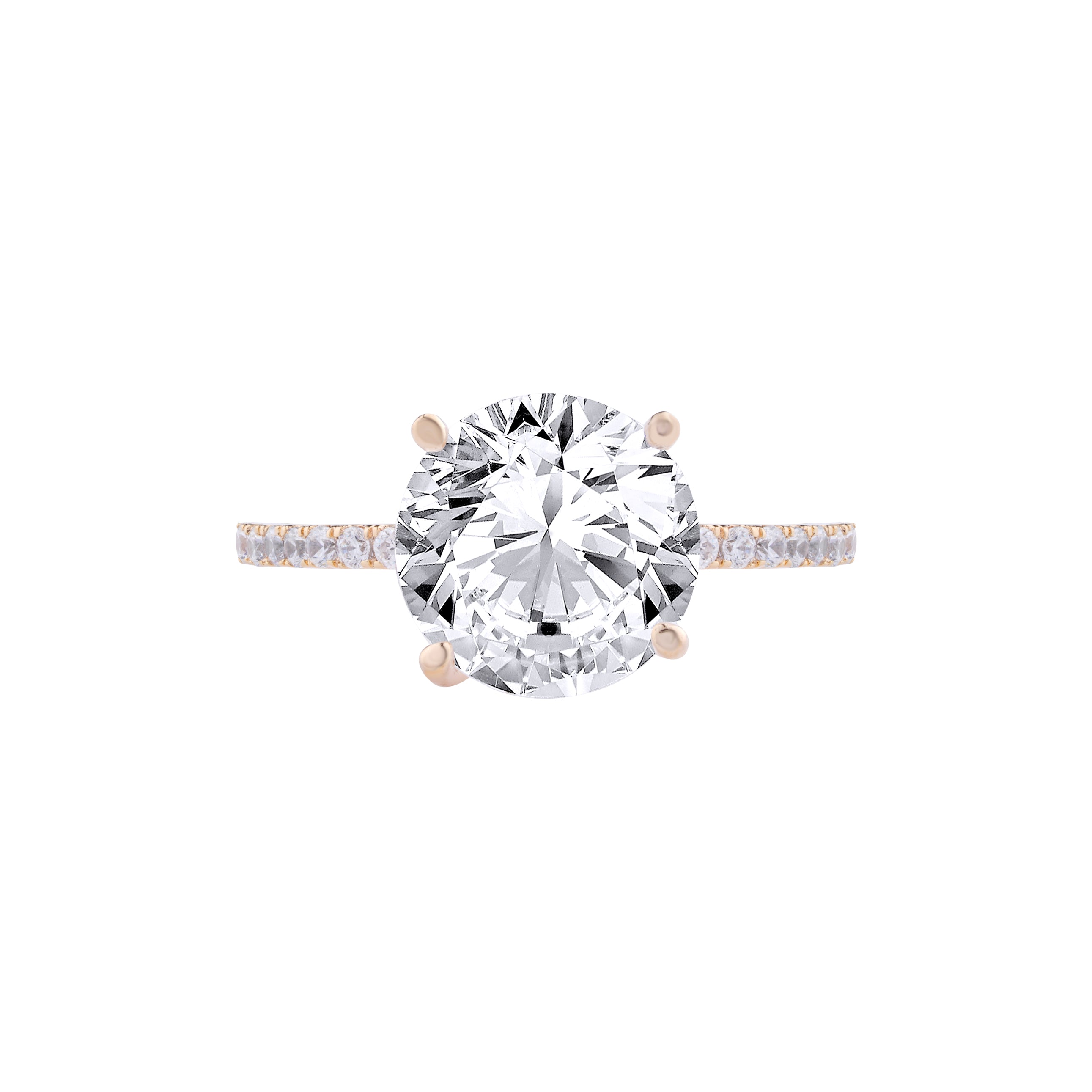 2 carat Rose gold Engagement Ring, 4 Prong Classic Solitaire Wedding Ring
