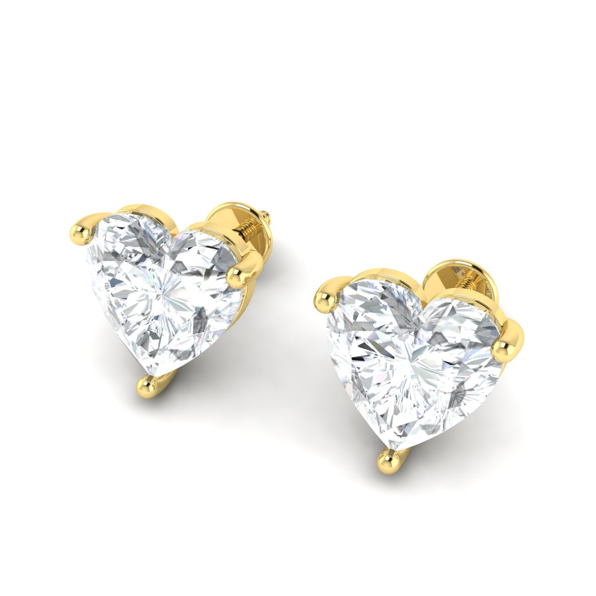 2 CT Brilliant Heart Cut Moissanite Earrings, 14K Solid Gold earrings