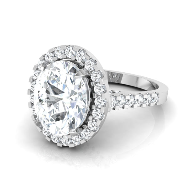 2.5ctw Oval Engagement Ring, Moissanite Hidden Halo Engagement Ring