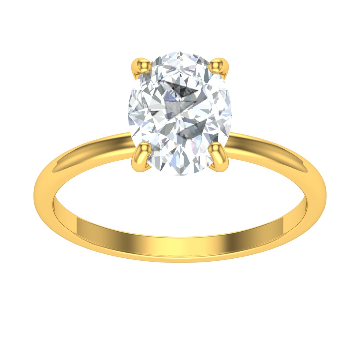 14K Solid Gold Ring 2 ct Oval Cut Moissanite Diamond Wedding Ring