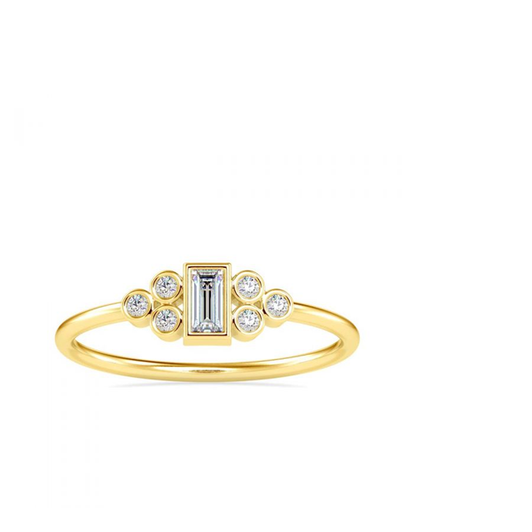 14k Solid Gold | Moissanite Boho stacking ring | Minimalist Ring