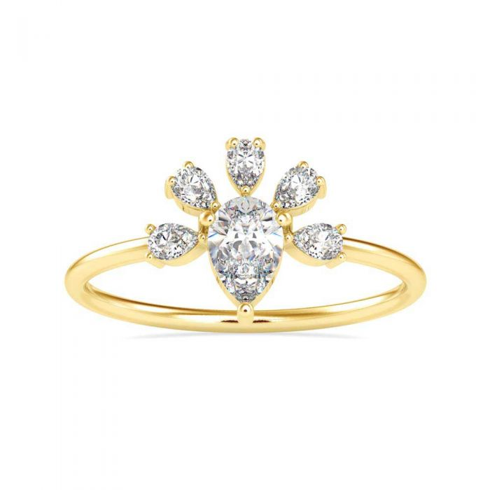 14K Solid Gold/ Moissanite Engagement Ring
