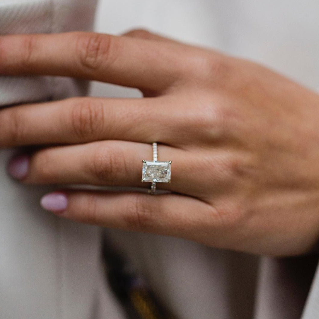 3.55 Carat Radiant cut Engagement Ring, Promise Ring