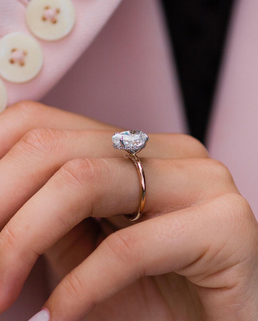 3.00 CT Pear Cut Engagement Ring, Moissanite Wedding Ring