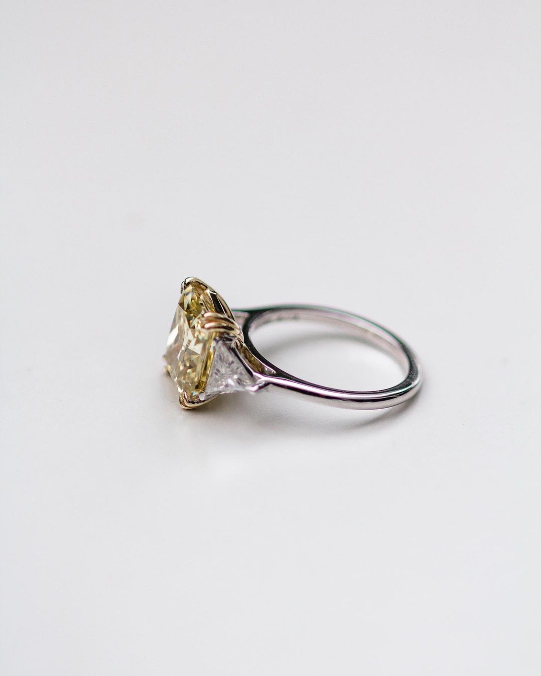 Canary Diamond Ring 4.9 carat HUGE 10.5x9mm Yellow Cusion Radiant, Radiant cut diamond ring