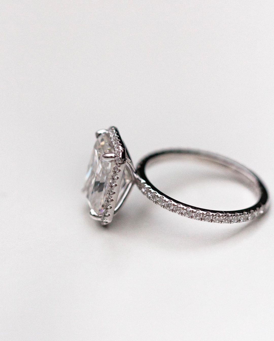 3.55ctw Radiant Cut Dainty Engagement Ring