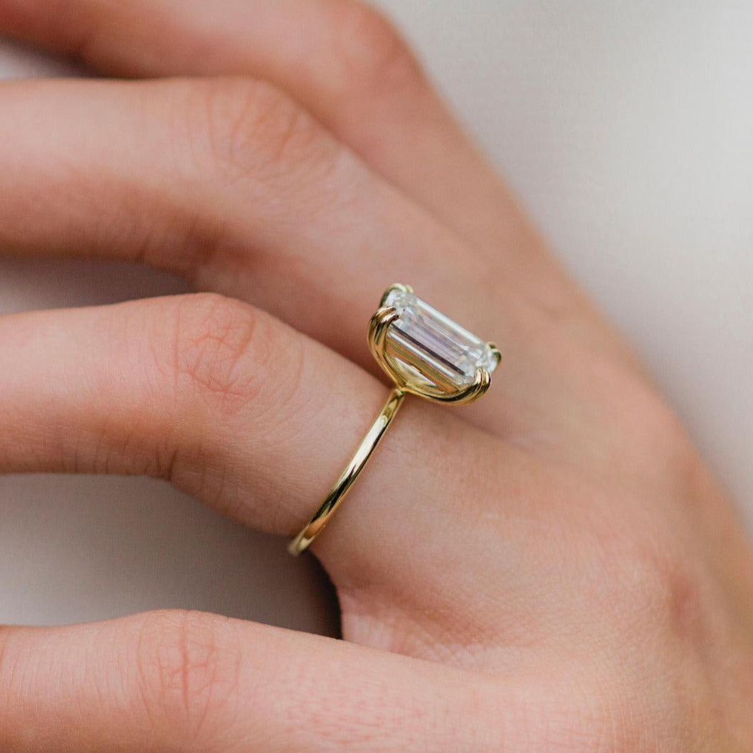 4.15 Ct Emerald Cut Engagement Ring