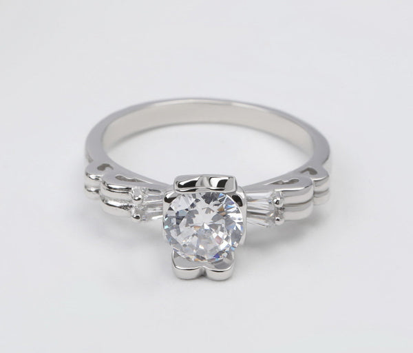 1.50 Carat Round Moissanite Solitaire Ring, 14K Gold Engagement Ring,