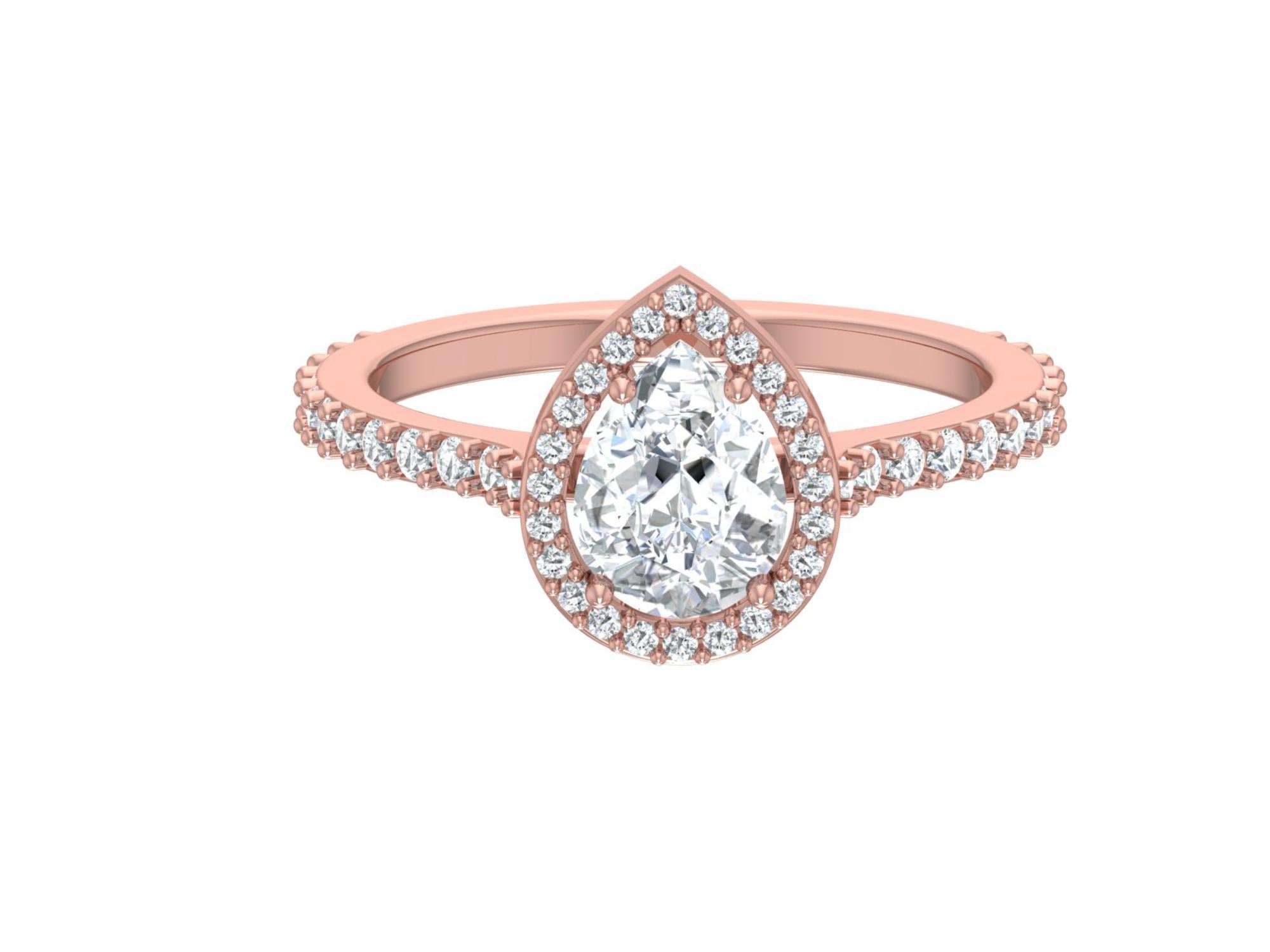 2.00CT Pear Engagement Ring, Dainty Pear Wedding Ring