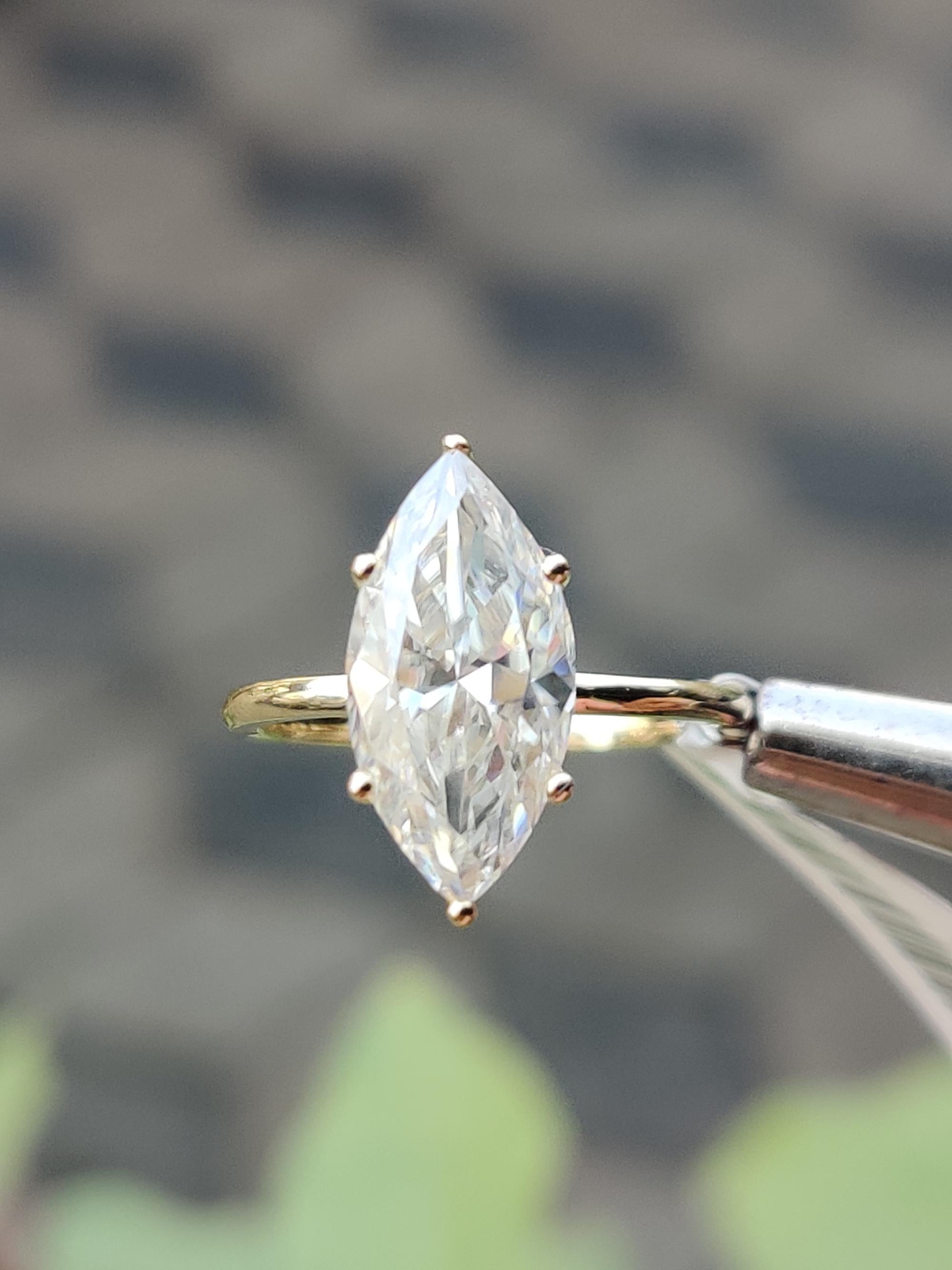 3ct Marquise Moissanite Engagement Ring