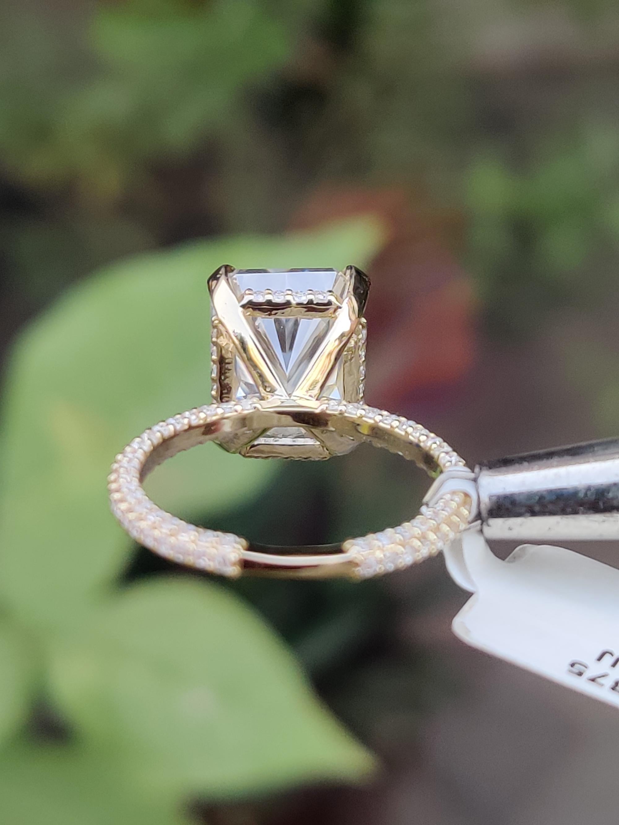 5.00ct Radiant cut Moissanite Engagement ring
