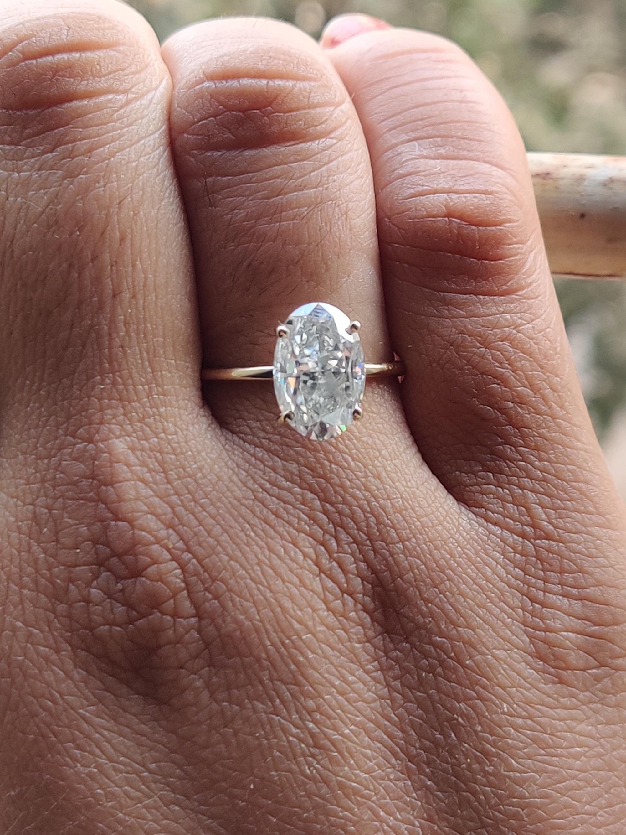 3.0ct Oval Moissanite Engagement ring