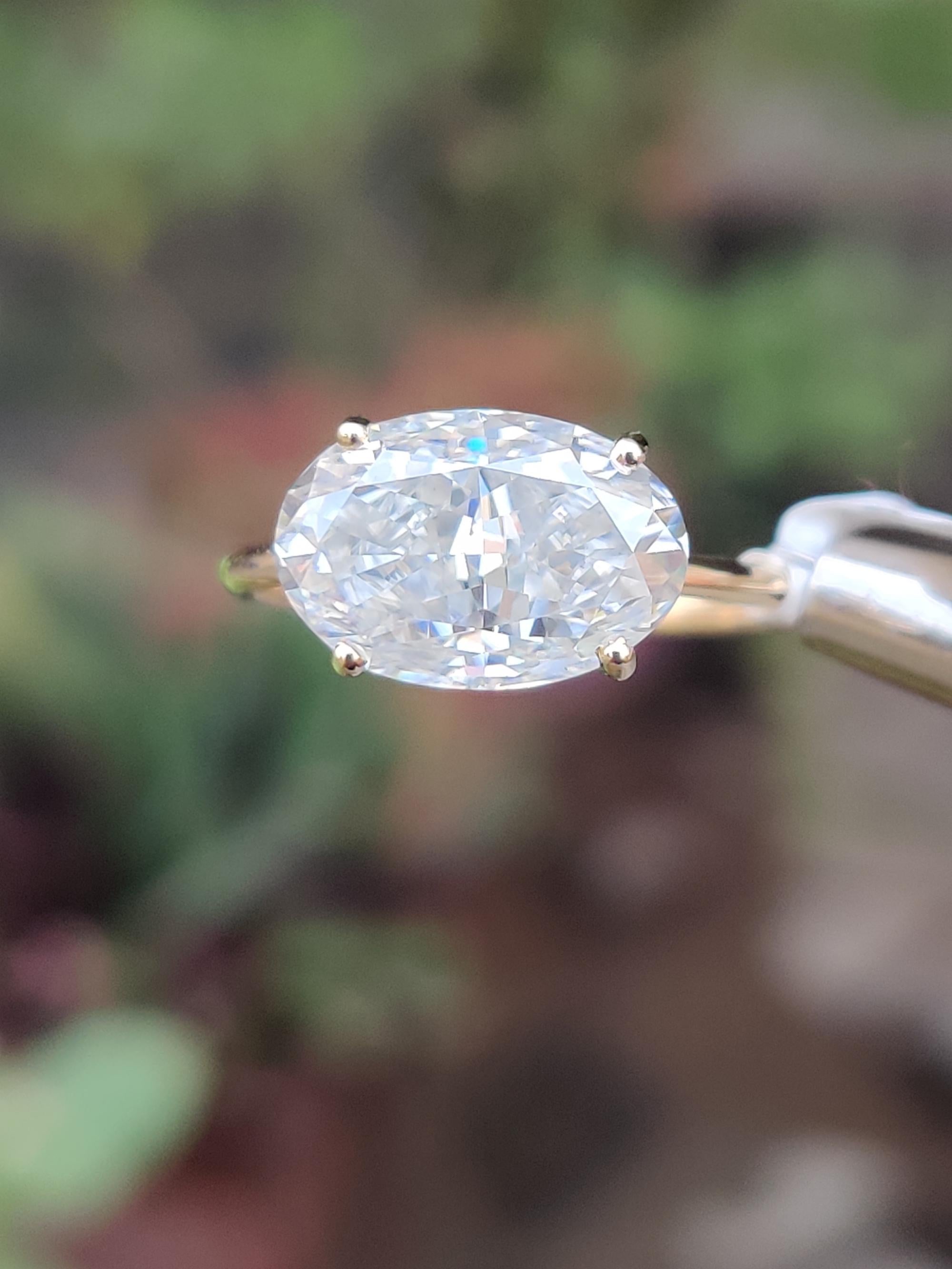 2.90CT Oval Moissanite Engagement Ring