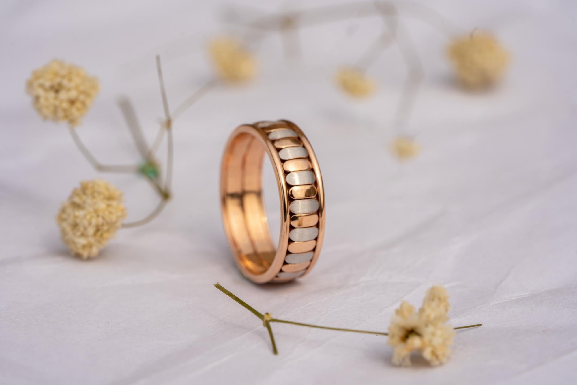 Rose gold Wedding Bands,6 mm Traditional Wedding Band