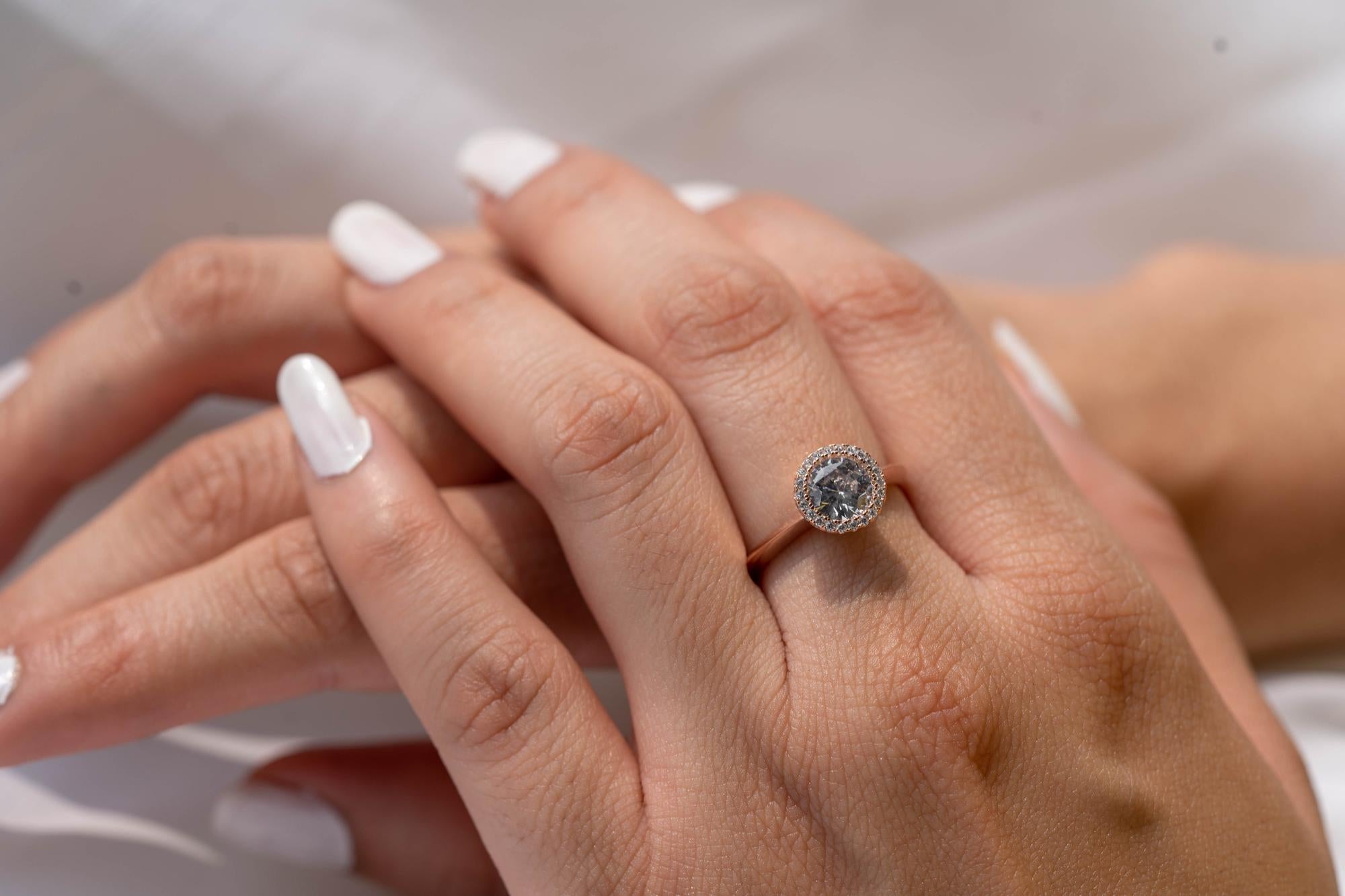 Round cut Lab Grown Diamond Bezel Solitaire Ring