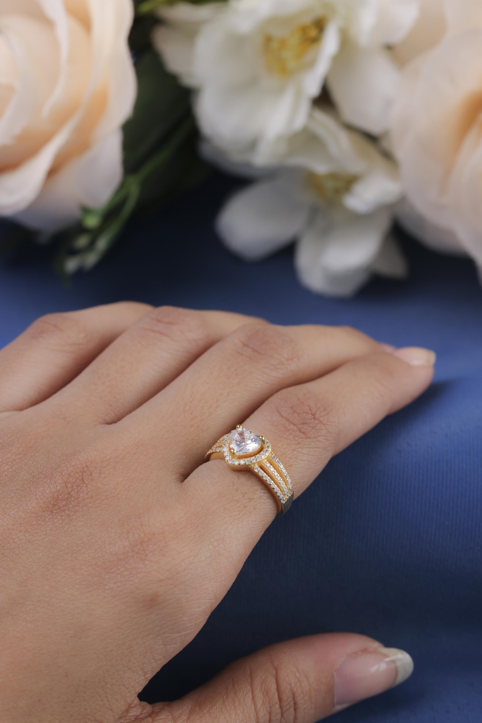Art Deco Heart Cut Halo Lab Grown Diamond Engagement Bridal Ring