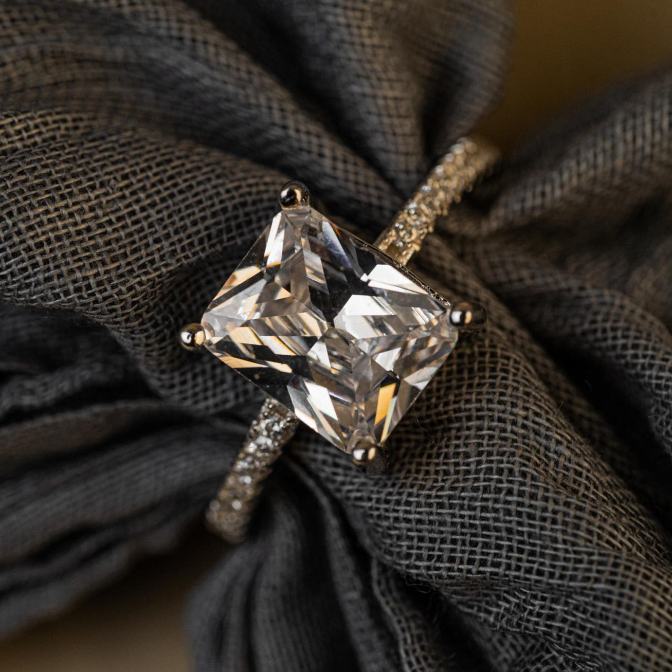 IGI Radiant Cut Lab Grown Diamond Engagement Ring