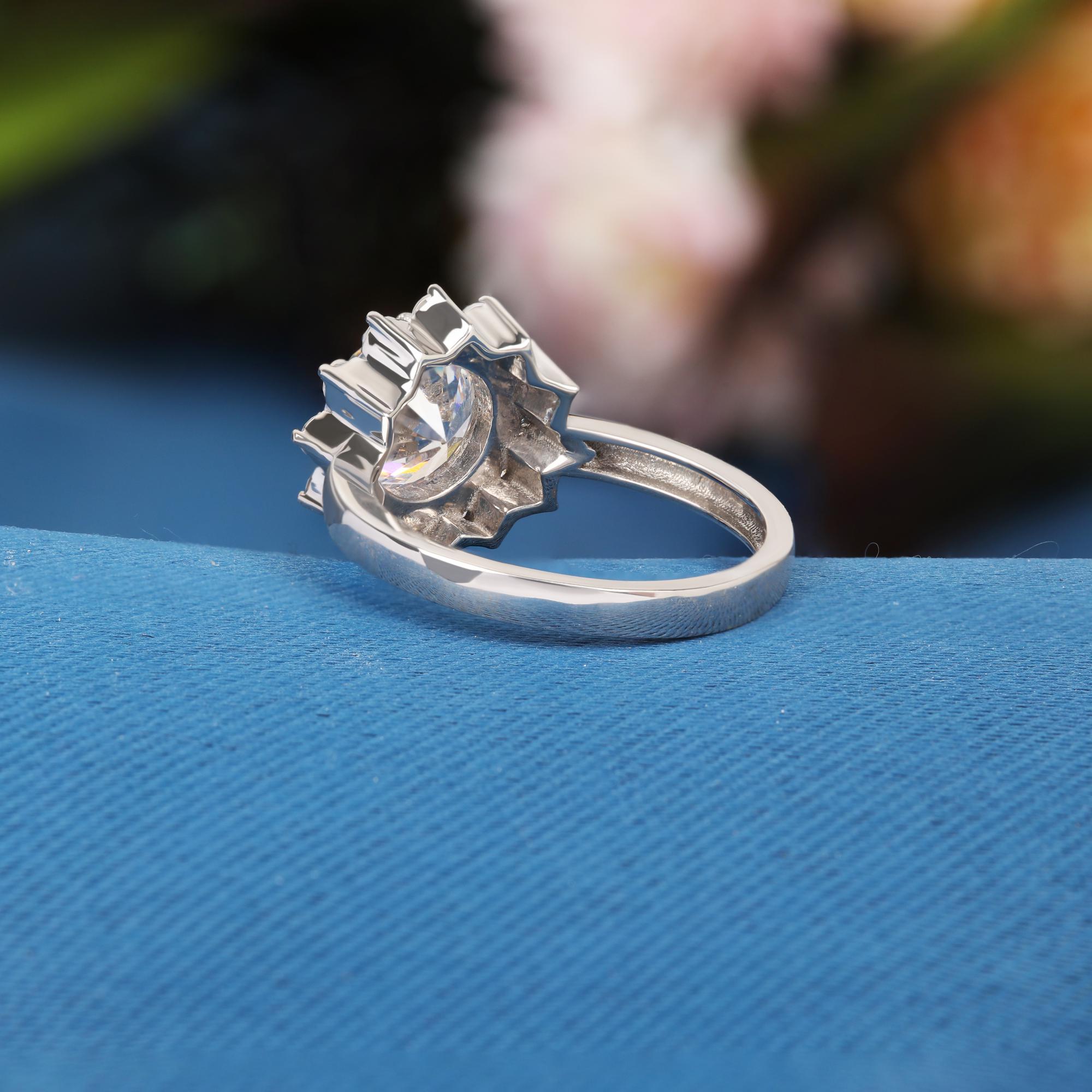 2.00 CT Engagement Ring, Dainty Lab Grown Round Diamond Engagement Ring