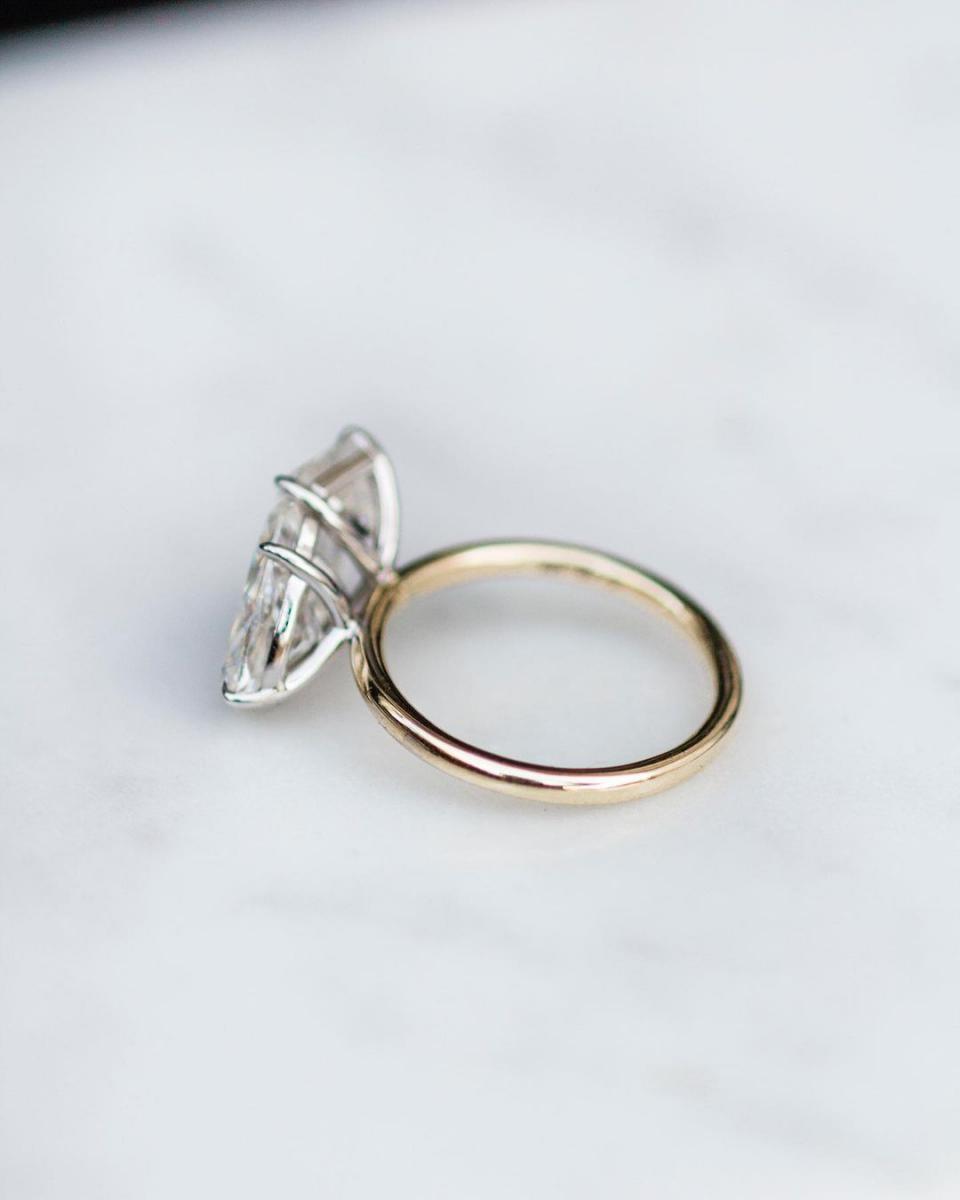 Pear & Emerald Shape Two-Stone Engagement Ring Multi Shape Promise Ring