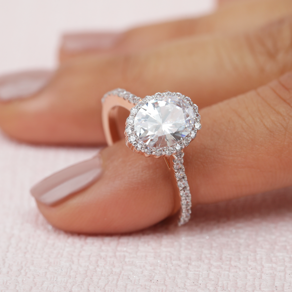 2.00 CT Oval Engagement Ring, Dainty Moissanite Engagement Ring